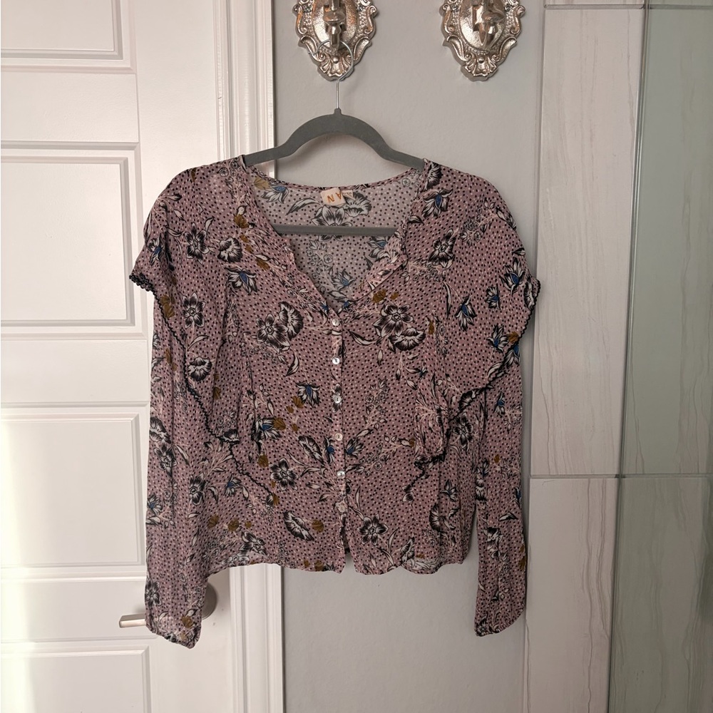 Dolan Floral Button-Up Blouse - XS Anthropologie